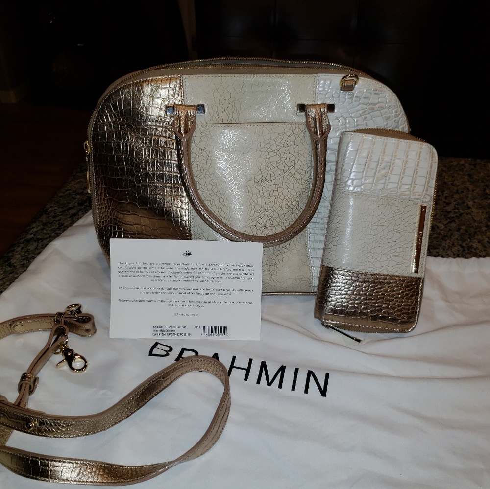 Brahmin Vivian Rose Gold Bonita Handbag Set